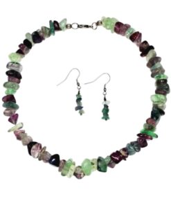 Rainbow Fluorite Necklace & Earrings