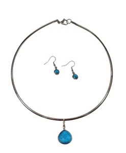 London Blue Pendant Necklace & Earrings