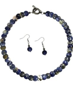 Sodalite Gemstone Necklace & Earrings