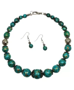 Turquoise Magnesite Necklace & Earrings