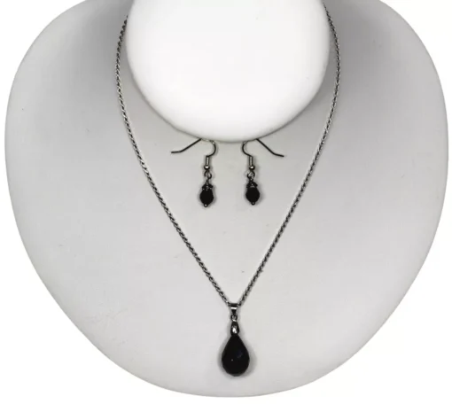 Black Cubic Zirconia Necklace & Earrings - Image 3