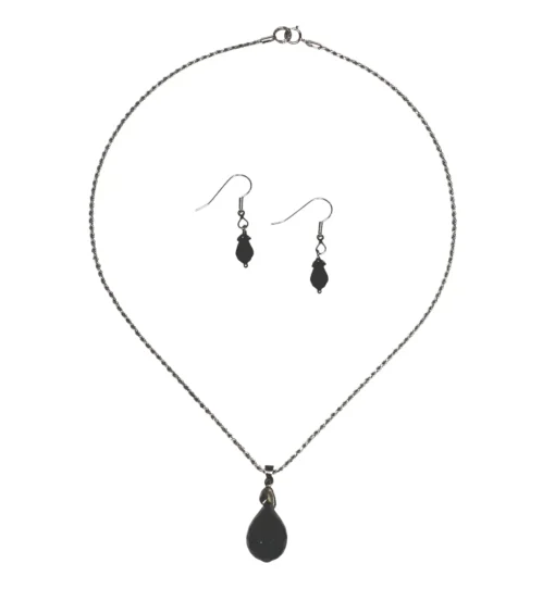 Black Cubic Zirconia Necklace & Earrings