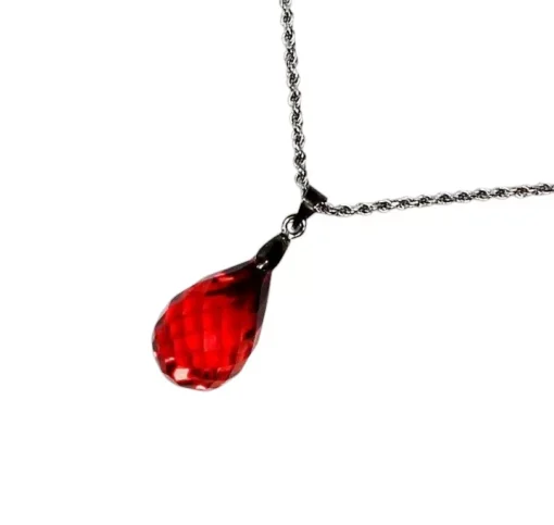 Ruby Red Cubic Zirconia Necklace & Earrings - Image 2
