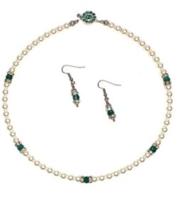 Swarovski Emerald Necklace & Earrings