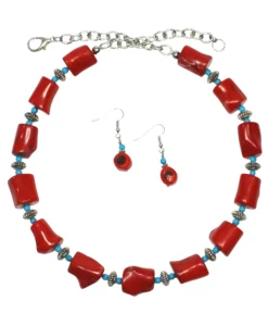 Bamboo Coral Necklace & Earrings