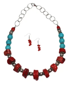 Bamboo Coral Necklace & Earrings