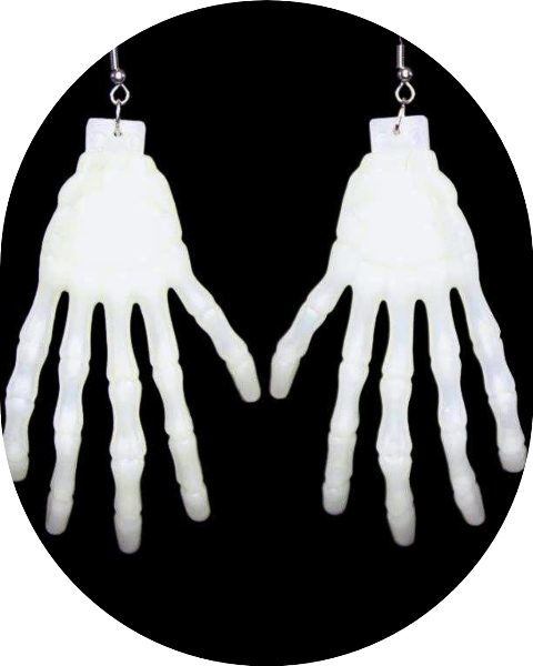 White glow in the dark earrings deals