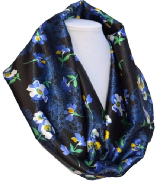 Midnight Pansies Infinity Scarf - Image 3