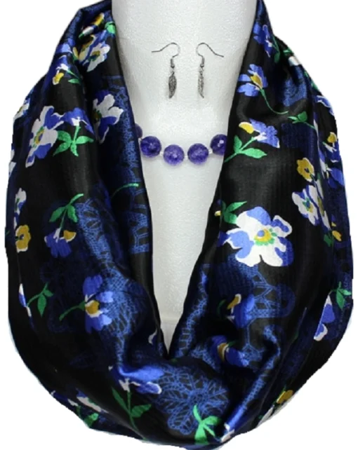 Midnight Pansies Infinity Scarf - Image 5
