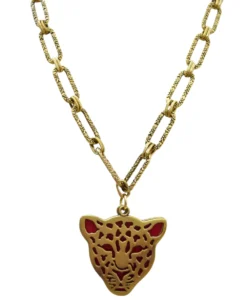 Orange Cheetah Necklace