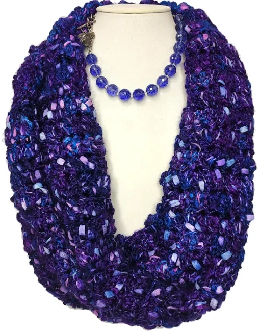 Durango Purple Crochet Scarf - Image 5